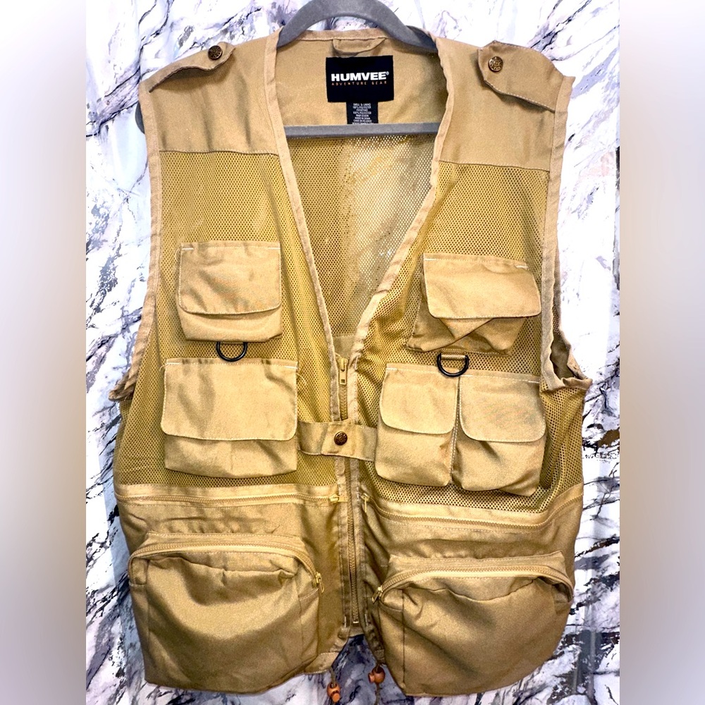 Humvee CampCo Safari Photo Vest 21pockets Khaki Fishing  Grenola core GORPCORE